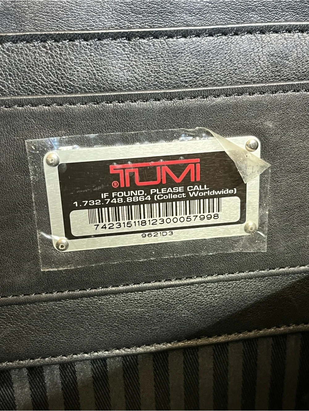 Tumi Black Leather Multi-Pocket Briefcase with Shoulder Strap